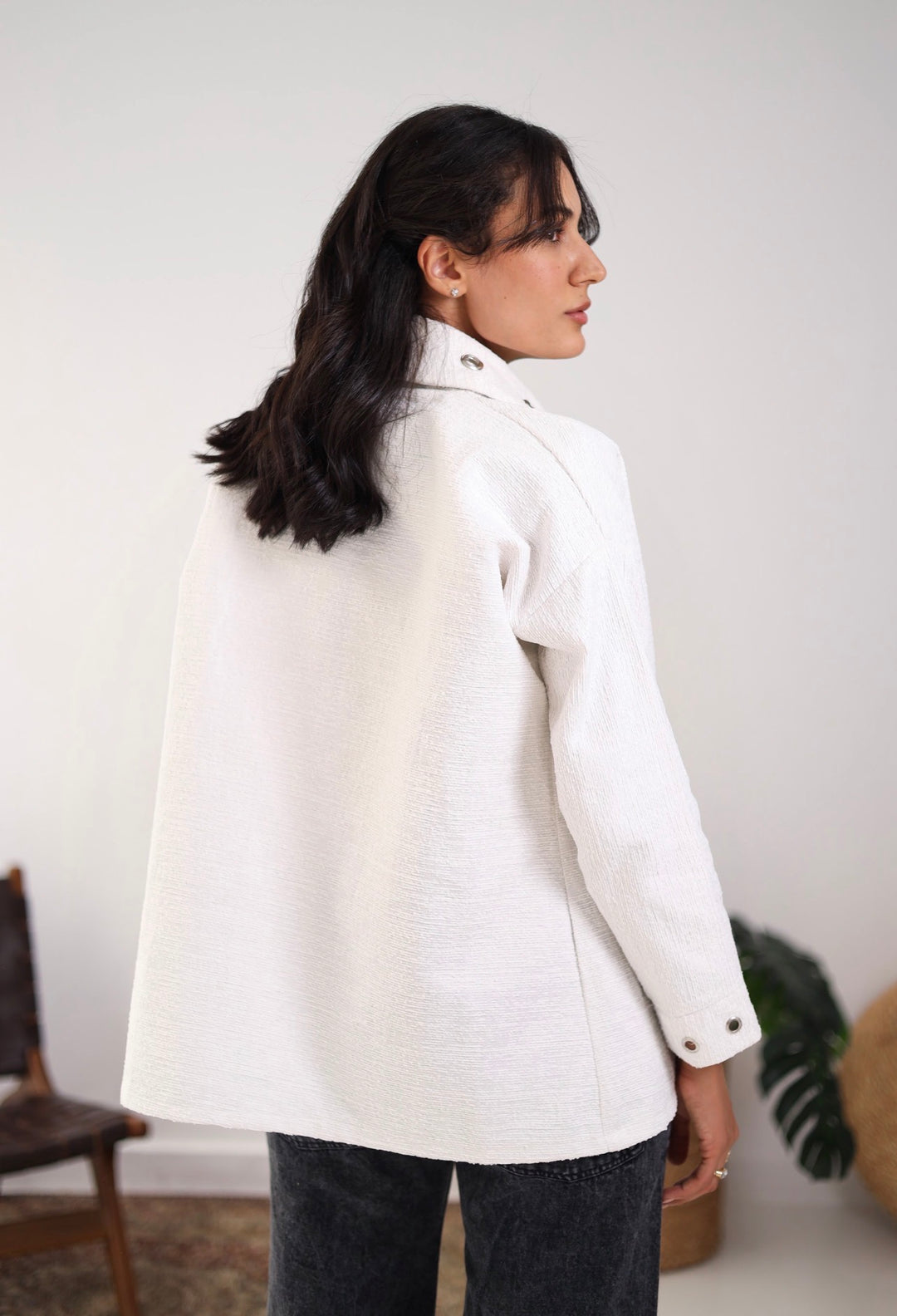 White studded jacket