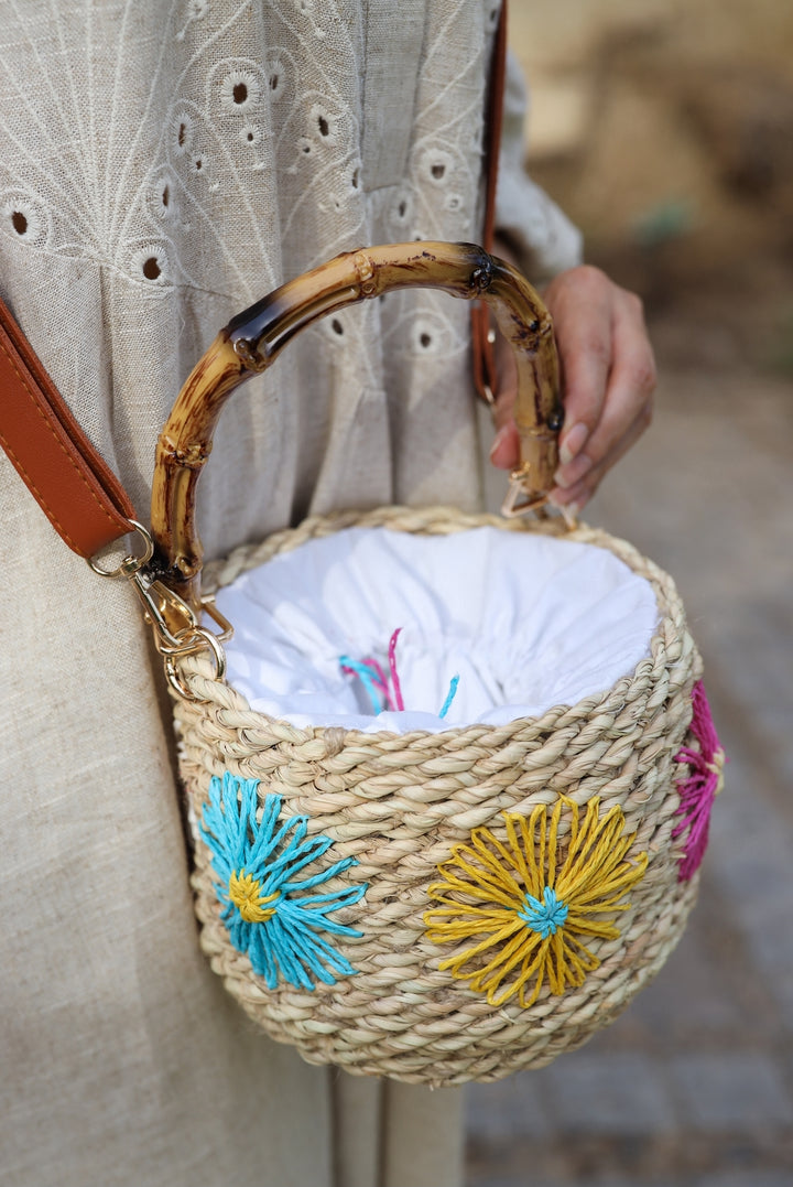 Basket bag flowery