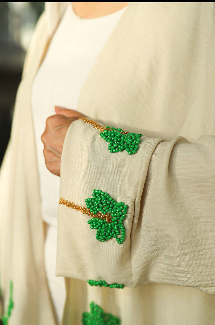 Palm tree embroidery hand made kimono