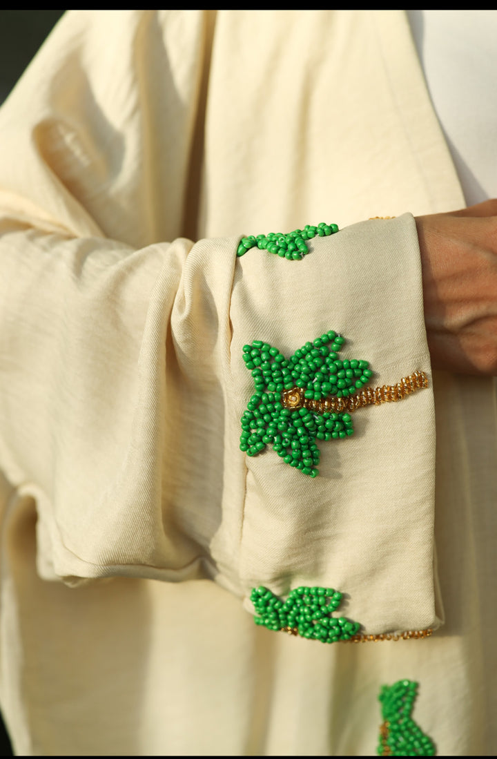 Palm tree embroidery hand made kimono