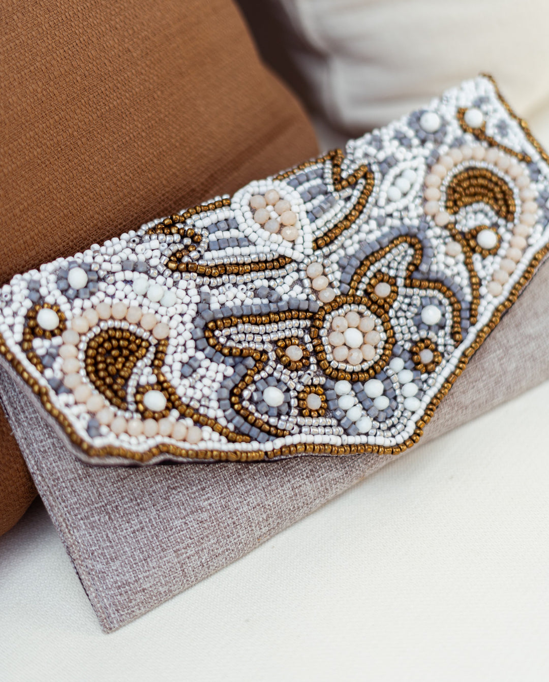 Beaded clutch bag