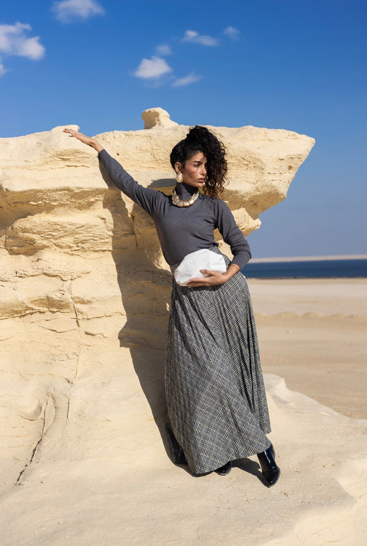 White leather clutch