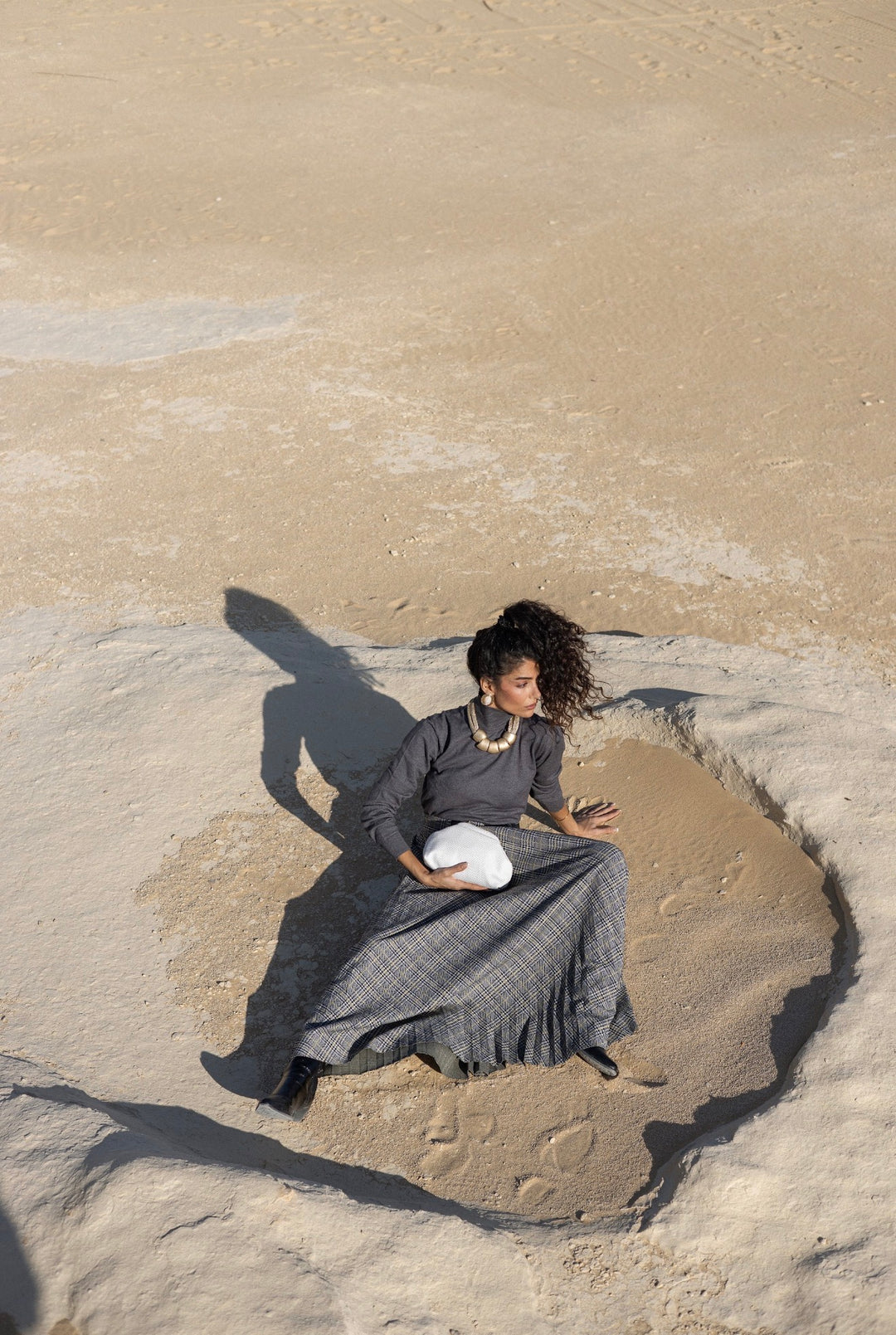 White leather clutch