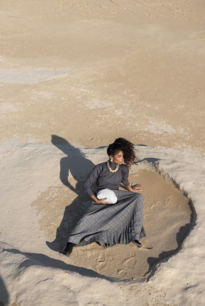 White leather clutch