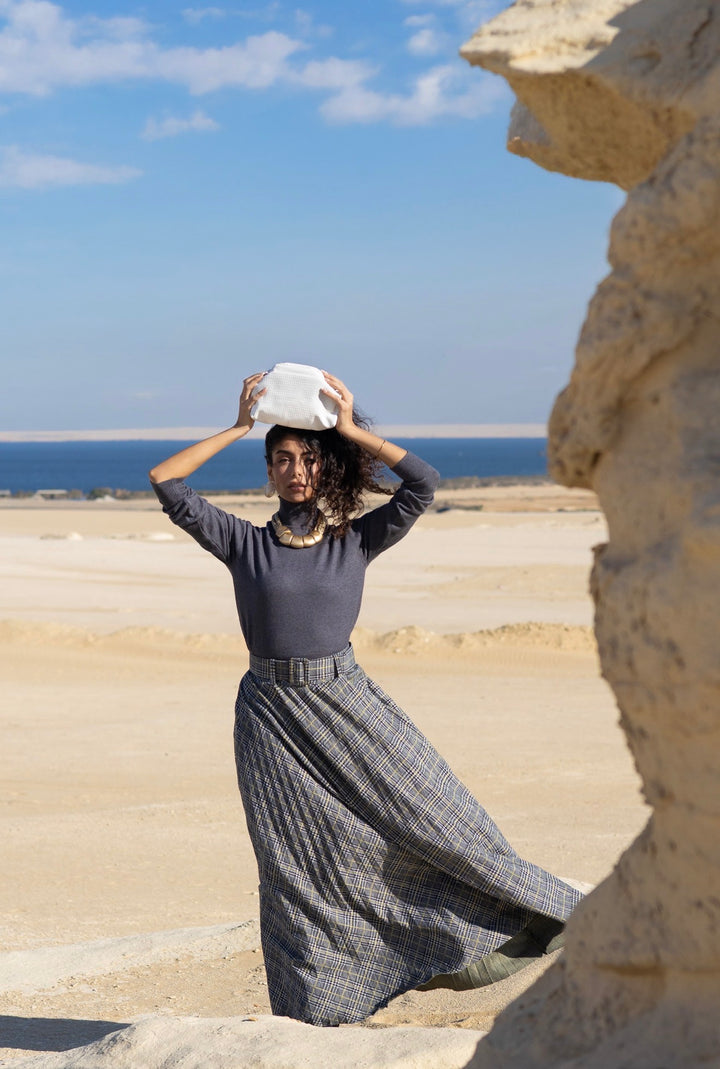 White leather clutch